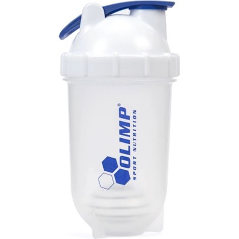 Shaker pour compléments protéinés, bouteille shaker Olimp Opti blanche (1/2)