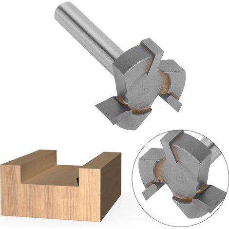 Fraise à défoncer en T, acier au carbone n° 45, 3 dents, tête de coupe en alliage, queue de 6 mm, outil pour le travail du bois (1/5)