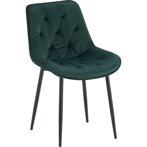 Silla de comedor Wallace de terciopelo Verde