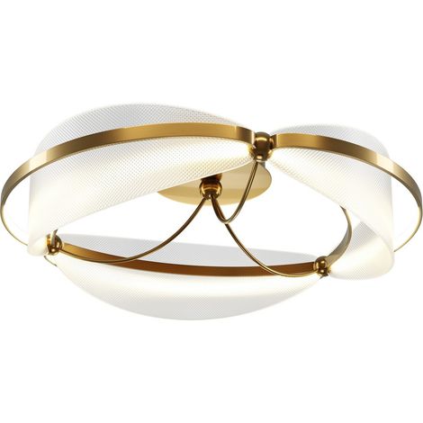 Maytoni Breeze Moderna plafoniera LED integrata semi-incasso in ottone 3000K 2700lm con paralume in acrilico (1/2)
