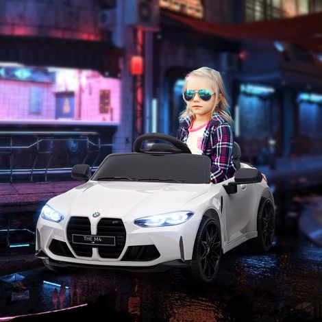 Elektro Kinderauto BMW M4, Sound & Licht, 3-5 km/h, inkl. Fernsteuerung, für 3-5 Jahre, Weiß (1/5)