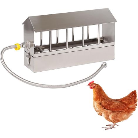 Abreuvoir Automatique pour Poulets en Acier Inoxydable, Système d'Abreuvement pour Volailles avec Valve à Flotteur et Kit de Tuyaux, Convient aux Pigeons, Canards et Oies (1/5)