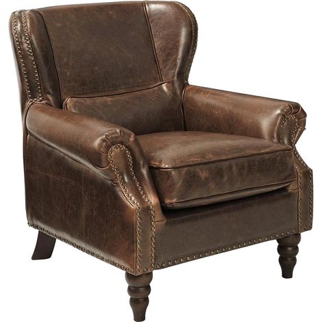 Poltrona 100% pelle Marrone - EDOUARD (1/4)