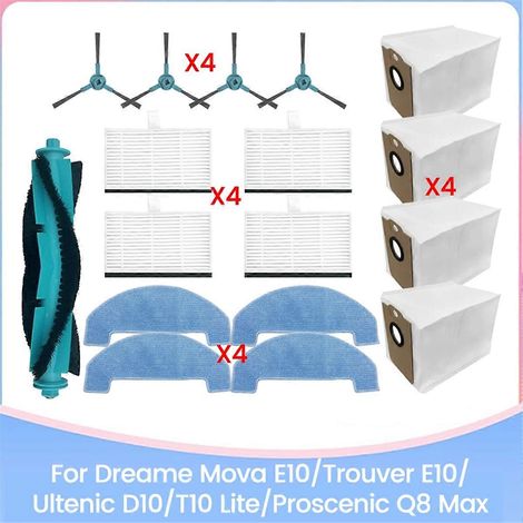 Pièces détachées pour aspirateur E10/Trouver E10 D10/T10 Lite Q8 Max : brosse, filtre HEPA, sac à poussière (1/5)