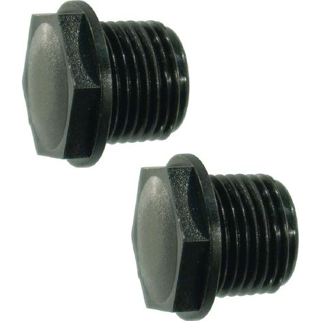 2x Bouchon mâle 1/2 PVC plastique à visser tuyau raccord pulvérisateur arrosage capuchon