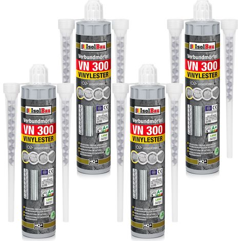 IsolBau Ancorante Chimico VN 300 Verbundmörtel 4 x 300ml + 8 Mixer (1/5)