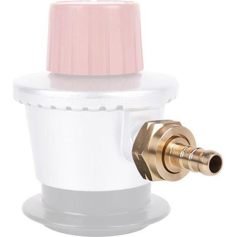 Racord de gas 21.8 mm rosca izquierda, latón, 2.4 cm largo x 3.5 cm alto