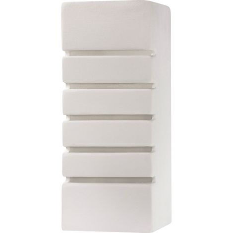Lampada da parete in ceramica bianca Lampada da parete per interni E27 lampada da parete bianca per scale, UP DOWN per un design personalizzato, 1x E27, LxPxH 10,5x10,5x26 cm