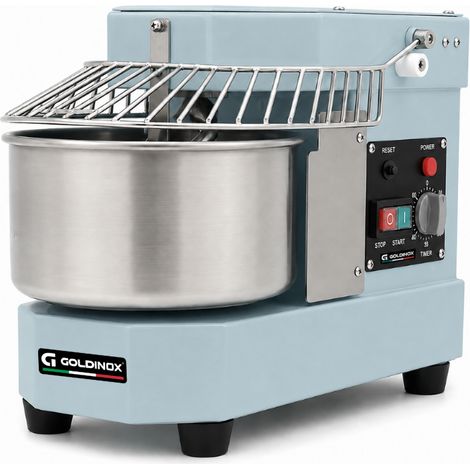 Pétrin à pâte bleu 8 Litres sur pieds avec tête et cuve fixe (220V) PREMIUM - GOLDINOX (1/4)