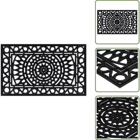Zerbino per porta - vidaXL Zerbino Rettangolare 45x75 cm in Gomma - Tappetino antipolvere