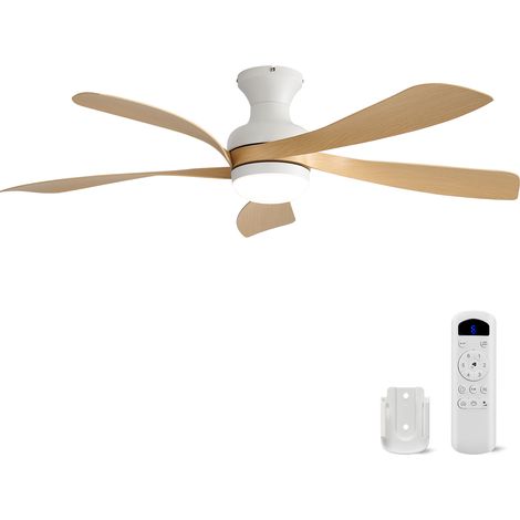 Deckenventilator mit Beleuchtung 132cm Dimmbare LED und Fernbedienung ABS Modern Weiß (1/5)