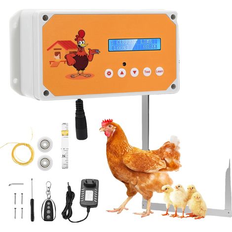 Abrepuertas para gallinero, funcionamiento automático, diseño impermeable, EU 220V con puerta (1/2)