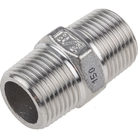 Mamelon hexagonal RS PRO, R 3/8" mâle ( Prix pour 1 ) (1/3)