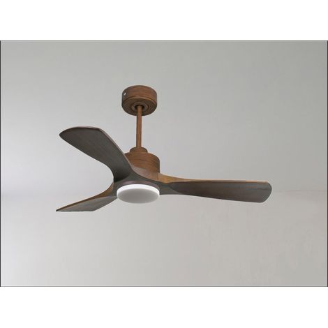Modulo KlassFan - ventilateur de plafond, avec Lumière chromé et pales bois pour 30 à 40 m² ultra efficace KL DC3P4WoL1Ch (1/5)