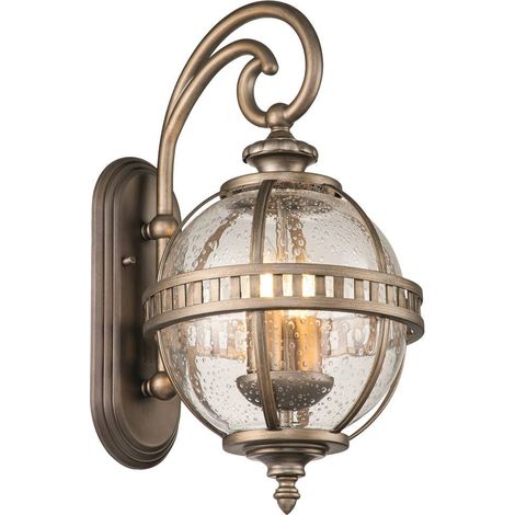 Elstead Kichler Halleron Lanterna da esterno a parete Bronzo Brunito, IP44 (1/5)