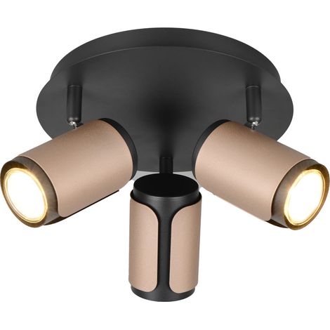 Deckenleuchte Deckenstrahler verstellbar Spotlampe Metall schwarz matt D 30 cm