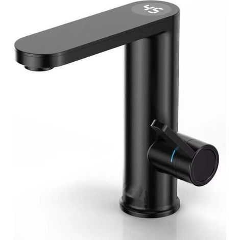 Chauffe-eau instantané sans réservoir pour évier – 220 V, affichage numérique LED, couleur noir, installation murale ou sous-évier (1/4)