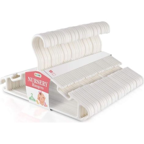 Lot de 36 Cintres Vêtements de Bébé enfant en Plastique de Stockage Cintres pour la Longueur de 27cm en Blanc (1/5)
