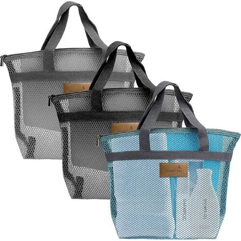 3 Pièces Sac de Douche Camping,SacGrande Capacité pour Jouets de Plage,Sac de Plage Plastique,la Salle de Sport,la Salle de Douche, les Voyages et le Camping (1/5)