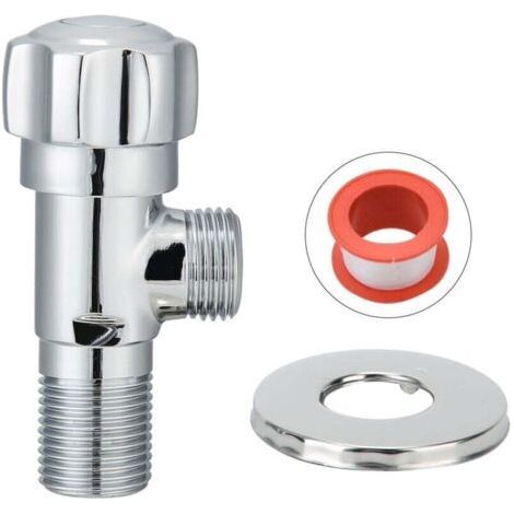 G1/2in Copper Angle Valve Water Stop Valve for Washbasin Kitchen Faucet Water Heater Toilet-- (1/5)