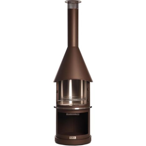 Edelstahlkamin Buschbeck Sydney braun BBQ Grill Holzkohle