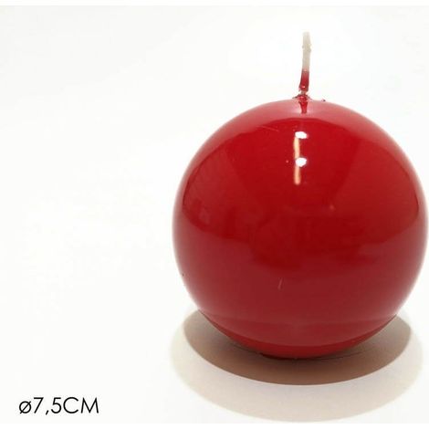 Candela a palla addobbi da decorazioni di natale per casa tavola rossa in cera 7,5 cm (1/4)