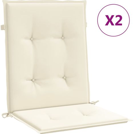 vidaXL Garden Lowback Chair Cushions 2 pcs Cream 100x50x3 cm Oxford Fabric