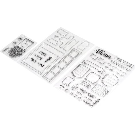 Ensemble de 3 tampons transparents pour des créations créatives et amusantes  outils de scrapbooking transparents en TPR, durables et réutilisables, avec gaufrage. (1/5)