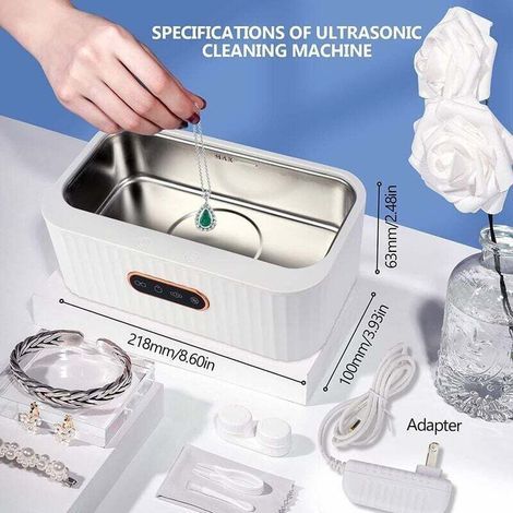 Nettoyeur à Ultrasons 400ML, 45KHz Machine de Nettoyage à Ultrasons Professionnel, avec 4 Modes de Nettoyage,Fonction Tactile, Bac Ultrasons en Acier Inoxydable pour Bijoux, Bague, Lunettes (1/3)