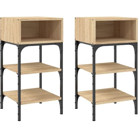 Maison Exclusive - Mesita noche 2 uds madera ingeniería roble Son