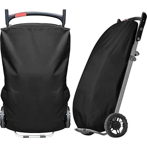 Housse de protection imperméable pour barbecue à gaz Weber Traveler, en plastique résistant, noire, taille compacte, couvre-barbecue portable avec cordon de serrage, anti-UV et anti-pluie (1/5)