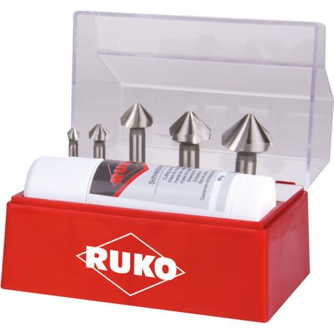 Jeu de fraises coniques à chanfreiner et à ébavurer Ruko DIN 335 forme C 90° HSS (1/5)