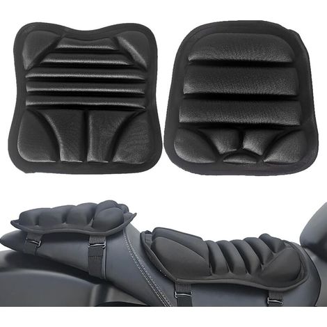 Lot de 2 coussins de siège en gel confortables pour moto - Selle en gel