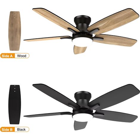 Ventilateur de plafond LED 42 pouces – 6 vitesses, moteur réversible – Pales double face, finition élégante – Dimmable, montage bas profil – Idéal pour chambre, bureau et cuisine (1/5)