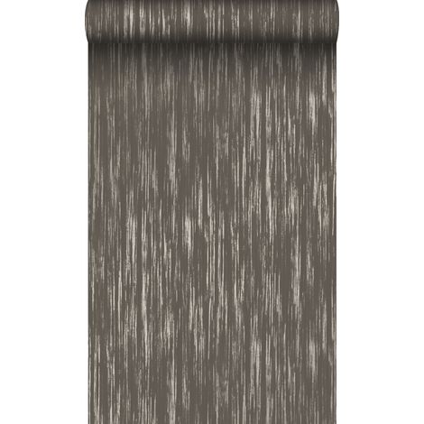 papier peint rayures fines marron et or brillant - Origin Wallcoverings (1/5)
