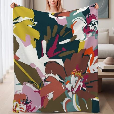 Couverture de lit en polaire, douce et chaude en microfibre pour le printemps, décoration de salon, excellent cadeau pour femmes et hommes, 6080 pouces (1/4)