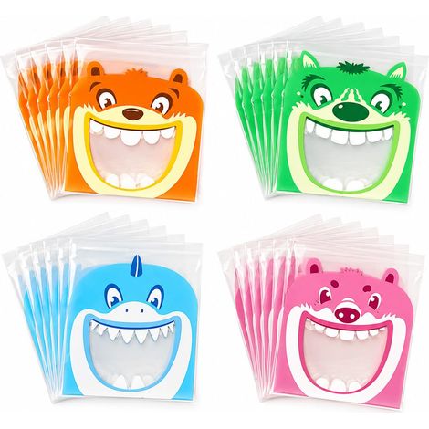 200 Pièces Sachet Cellophane Sac À Biscuits Auto-Adhésif Sacs À Bonbons En Plastique Pour Boulangerie Bonbon Chocolat Biscuit(4 Motifs) (1/5)