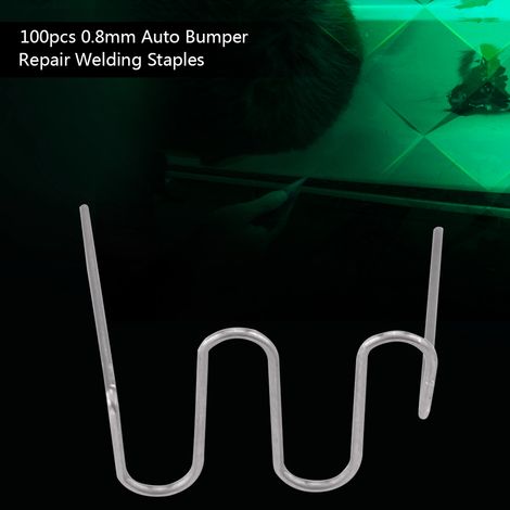 Lot de 100 agrafes de soudure pré-découpées 0,6 mm pour réparation de pare-chocs auto, style "vague", kit outil de carrosserie (1/5)