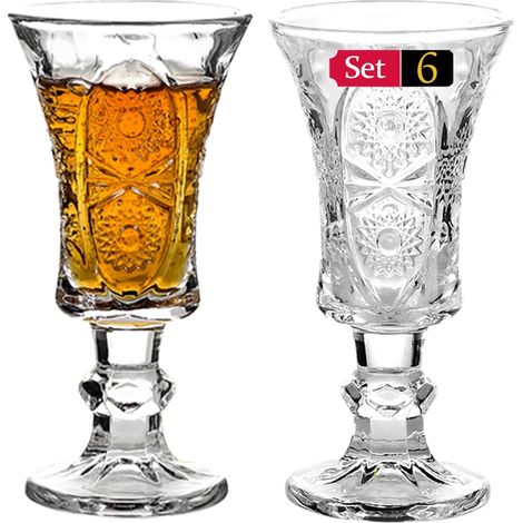 Verre À Shot Sur Pied Et Verre À Sherry - Lot De 6 - Verre Transparent - 47 Ml - Pour Limoncello Et Digestif (1/5)