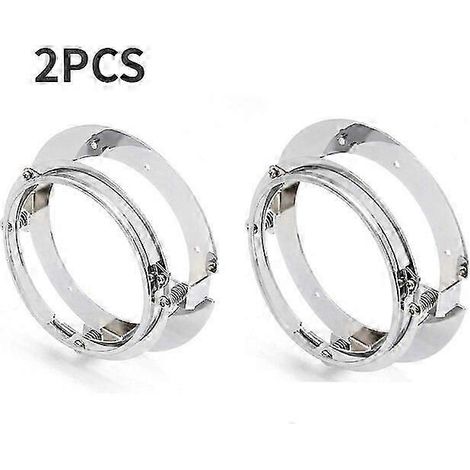 ou 2 anneaux de fixation pour phare LED de moto rond de 5,75 pouces (2 pièces chromées), noir/chrome, 1 ou 2 pièces. (1/5)