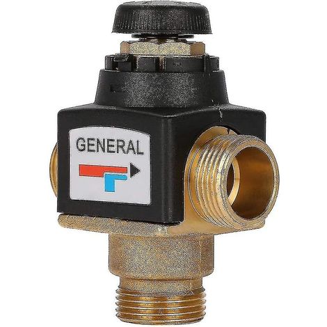 Mitigeur thermostatique avec vanne en laiton à grand débit intégrée, anti-brûlure, compatible avec les chauffe-eau solaires. (1/5)