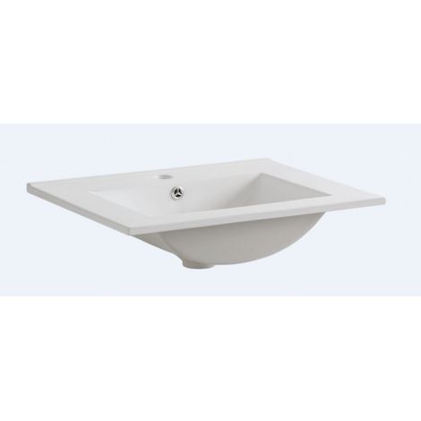 Vasque en céramique Lava - 46 x 61 x 17 cm - Blanc - Livraison gratuite