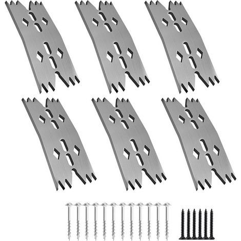 Lot de 6 pinces à plaque plate en acier inoxydable pour le travail du bois - Outil de fixation en métal pour étau d'établi - Méthode de fixation à faire soi-même avec dents sécurisées pour charpentier (1/5)