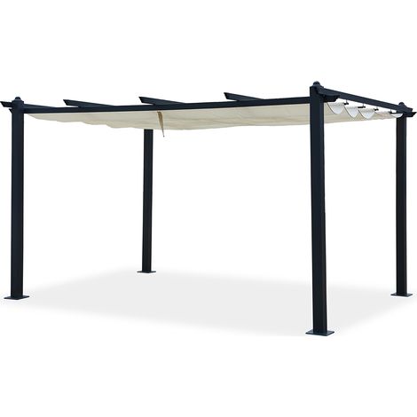 Pergola 4x3m auto-portée avec toile rétractable NILA (1/5)