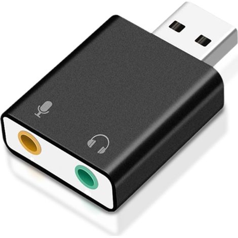 Carte Son Externe USB Convertisseur Audio Jack 3,5mm pour PC, PS4, PS5, Laptop Compatible avec Windows et Mac, Qualité Sonore Haute Définition