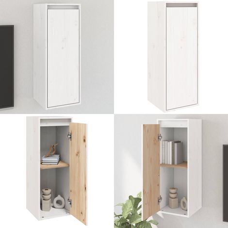 Wandschrank Weiß 30x30x80 cm Massivholz Kiefer - Wandregal - Holzwandregal - Regal Weiß - Hängeschrank - Speicherlösung - Home & Living (1/5)