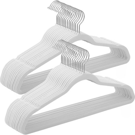 Lot de 30 Cintres Velours, Longueur 41,5 cm, Crochets Pivotants 360°, Plastique ABS, Pour Manteaux et Chemises (1/5)