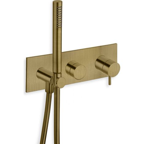 Façade externe triverde douche murale 2 sorties vieux bronze mat - CRISTINA ONDYNA TV60293