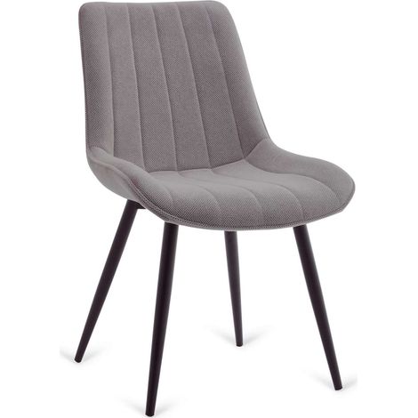 Pack de 4 sillas Altamira tapizadas en tejido gris patas negras. 61cm(ancho ) 87cm(altura) 52cm(fondo) (1/2)
