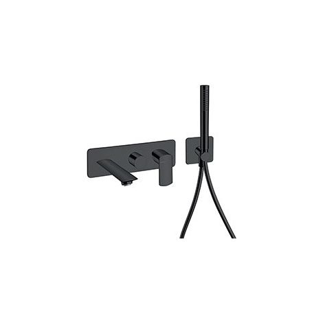 BAIN DOUCHE MURAL PROFILO ENCASTRE 2 SORTIES BLACK MAT - CRISTINA ONDYNA PF10213 (1/2)